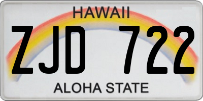 HI license plate ZJD722