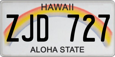 HI license plate ZJD727