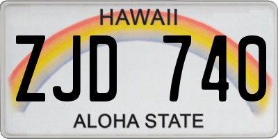 HI license plate ZJD740