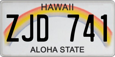 HI license plate ZJD741