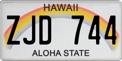 HI license plate ZJD744