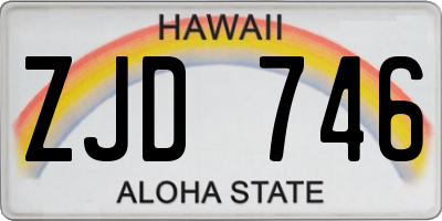 HI license plate ZJD746