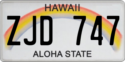 HI license plate ZJD747