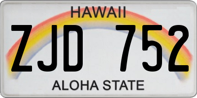 HI license plate ZJD752