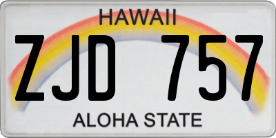 HI license plate ZJD757
