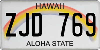 HI license plate ZJD769