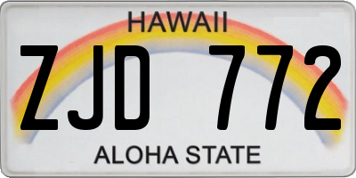 HI license plate ZJD772