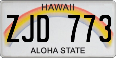 HI license plate ZJD773