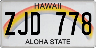 HI license plate ZJD778