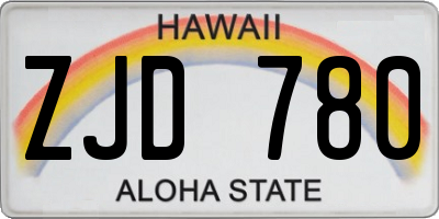HI license plate ZJD780