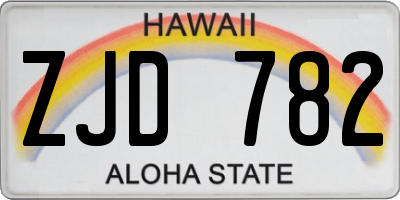 HI license plate ZJD782
