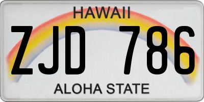 HI license plate ZJD786