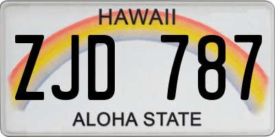HI license plate ZJD787