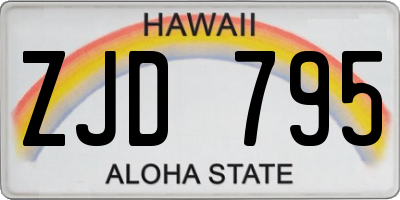 HI license plate ZJD795