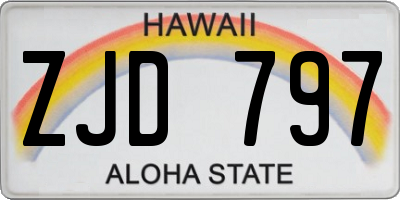 HI license plate ZJD797