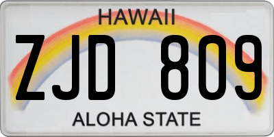 HI license plate ZJD809