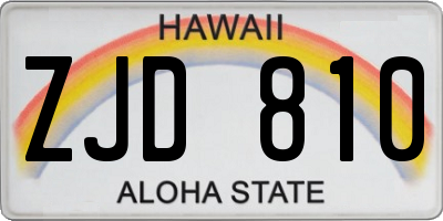 HI license plate ZJD810