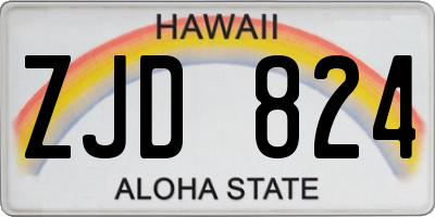 HI license plate ZJD824