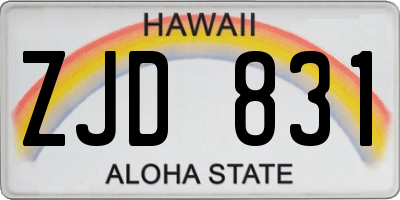 HI license plate ZJD831