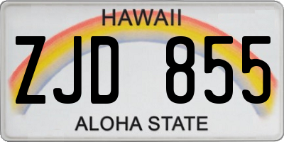 HI license plate ZJD855