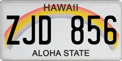 HI license plate ZJD856