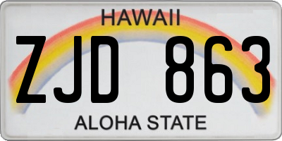 HI license plate ZJD863
