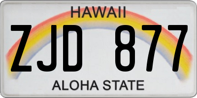 HI license plate ZJD877