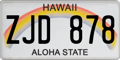 HI license plate ZJD878