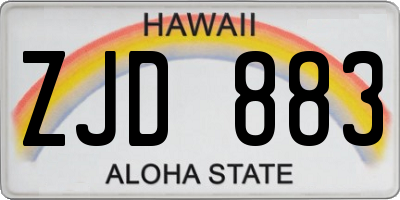 HI license plate ZJD883