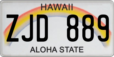 HI license plate ZJD889
