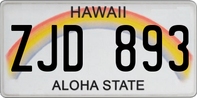 HI license plate ZJD893