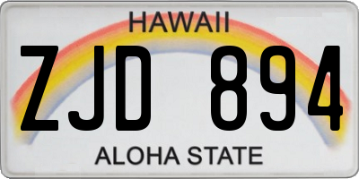 HI license plate ZJD894