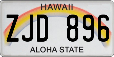HI license plate ZJD896