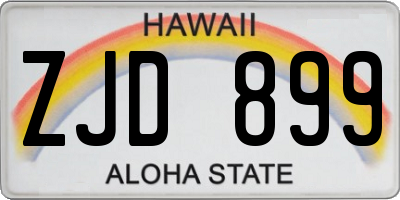HI license plate ZJD899