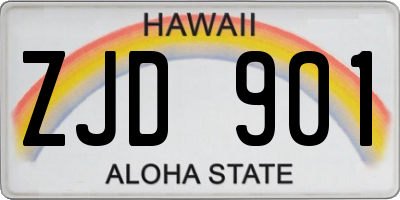 HI license plate ZJD901