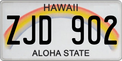 HI license plate ZJD902