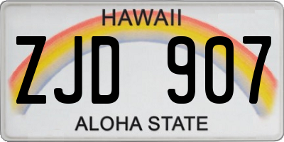HI license plate ZJD907