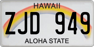 HI license plate ZJD949
