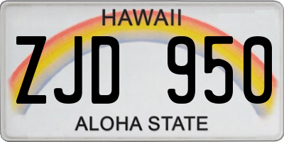 HI license plate ZJD950