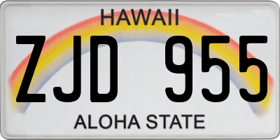 HI license plate ZJD955