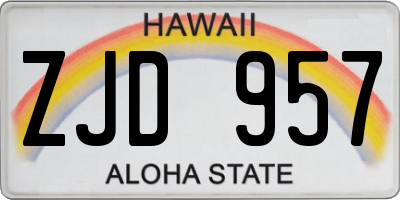 HI license plate ZJD957