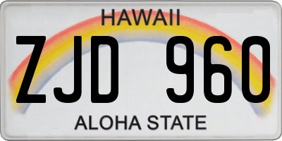 HI license plate ZJD960