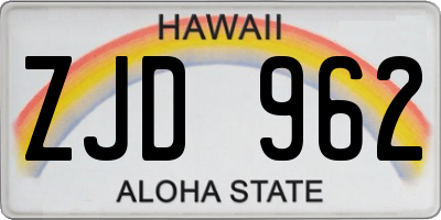 HI license plate ZJD962