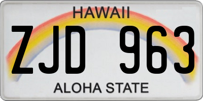HI license plate ZJD963