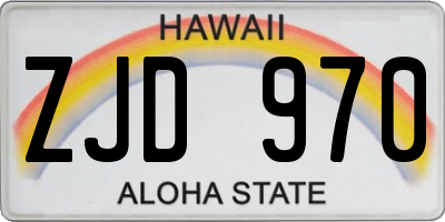 HI license plate ZJD970