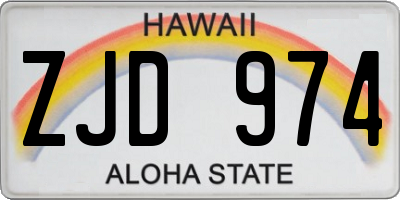 HI license plate ZJD974