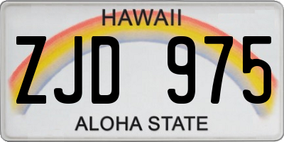 HI license plate ZJD975