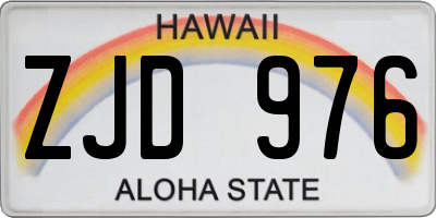 HI license plate ZJD976