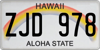 HI license plate ZJD978