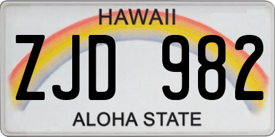 HI license plate ZJD982